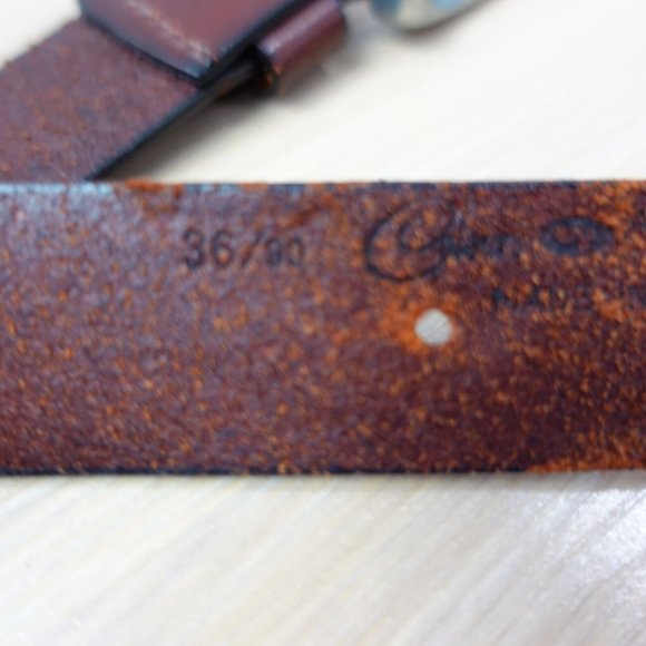 Belt Mens Brown‎ Leather Western Buckle 36 Laced Medieval Full Grain Cowhide USA - Picture 9 of 12